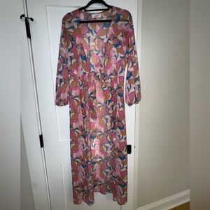 L*Space Pink/Blue Patterned Front-Tie Sundress